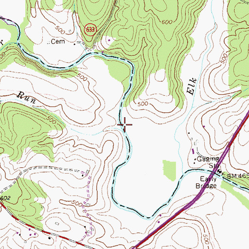 Topographic Map of Buckner Run, VA