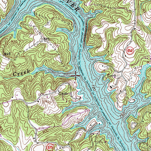 Topographic Map of Buff Creek, VA