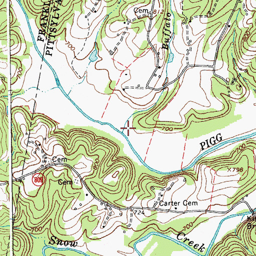 Topographic Map of Buffalo Branch, VA