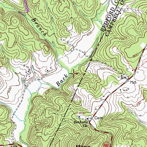 Topographic Map of Buffalo Branch, VA
