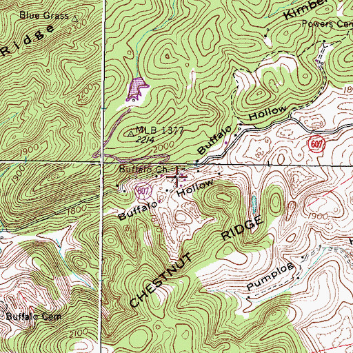 Topographic Map of Buffalo Church, VA