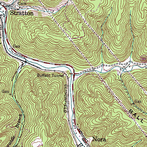 Topographic Map of Buffalo Creek, VA