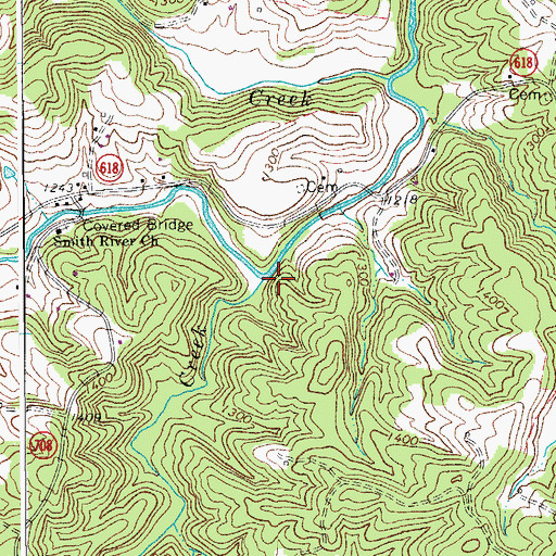 Topographic Map of Buffalo Creek, VA