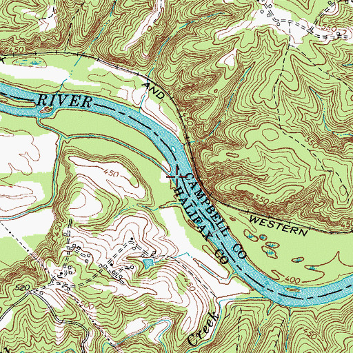 Topographic Map of Buffalo Creek, VA