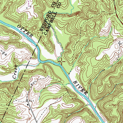 Topographic Map of Buffalo Creek, VA