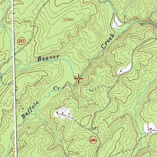 Topographic Map of Buffalo Creek, VA