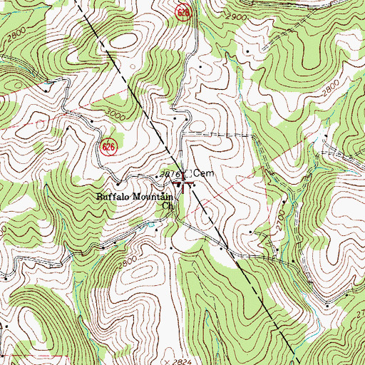 Topographic Map of Buffalo Mountain Church, VA