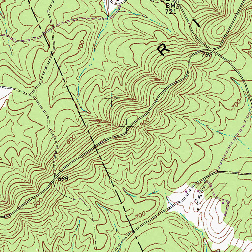 Topographic Map of Buffalo Ridge, VA