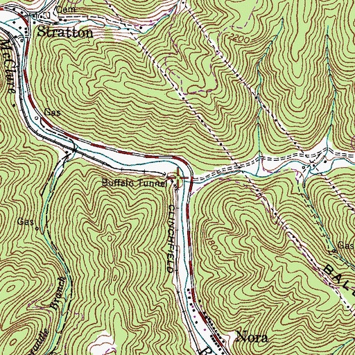 Topographic Map of Buffalo Tunnel, VA
