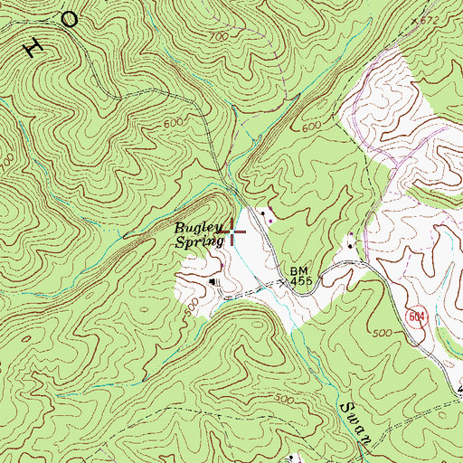 Topographic Map of Bugley Spring, VA