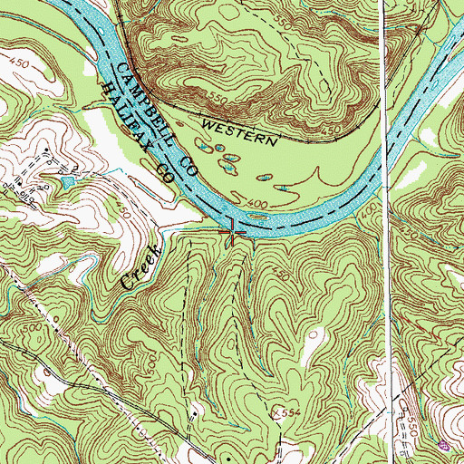 Topographic Map of Bull Creek, VA