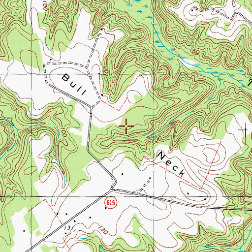 Topographic Map of Bull Neck, VA