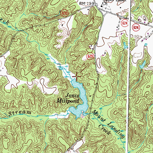 Topographic Map of Bull Neck Creek, VA