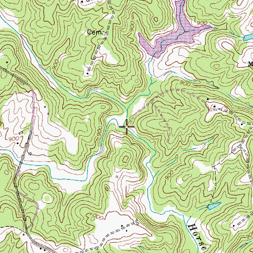 Topographic Map of Bull Run, VA