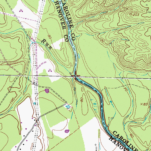 Topographic Map of Bull Run, VA