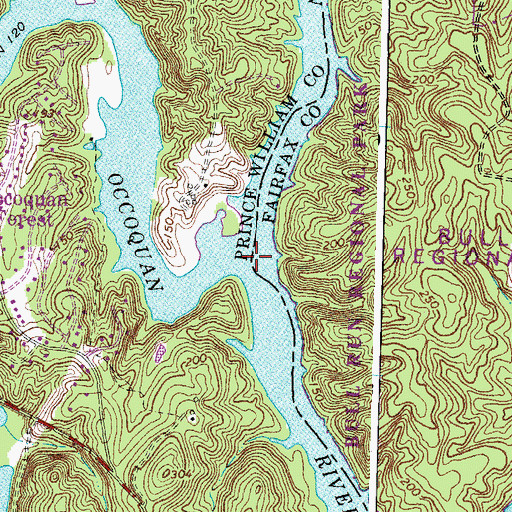 Topographic Map of Bull Run, VA