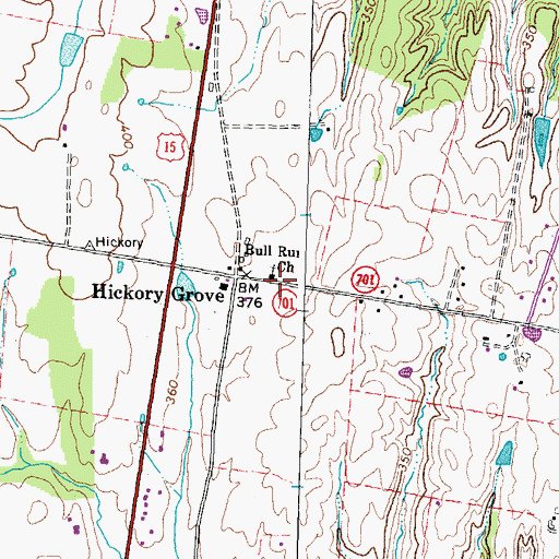 Topographic Map of Bull Run Church, VA