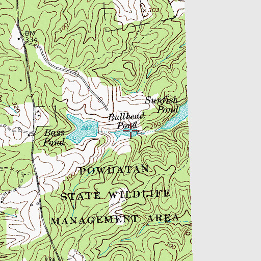 Topographic Map of Bullhead Pond, VA