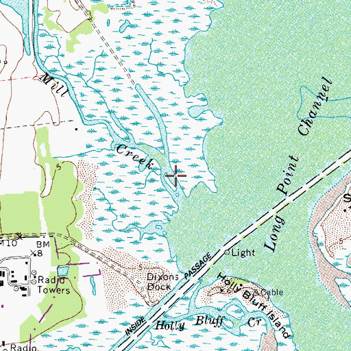 Topographic Map of Bulls Dock, VA