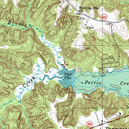 Topographic Map of Bumbers Branch, VA