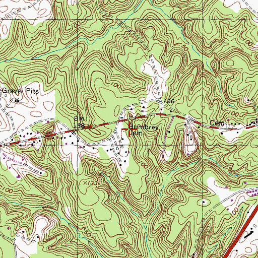 Topographic Map of Bumbrey Cemetery, VA