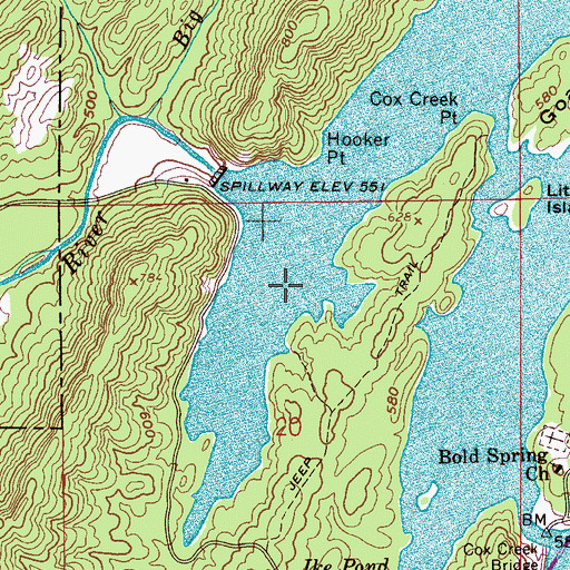 Topographic Map of De Shazoo Mill Ford, AL
