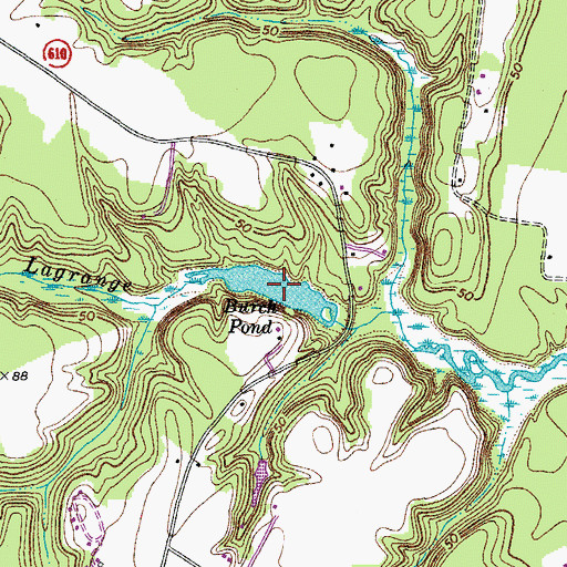 Topographic Map of Burch Pond, VA