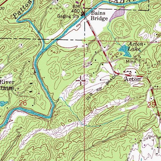 Topographic Map of Dickey Mine, AL