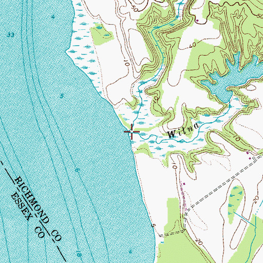 Topographic Map of Burnett Creek, VA