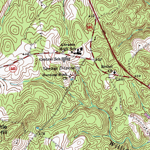 Topographic Map of Burning Bush Church, VA