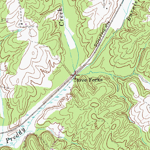 Topographic Map of Burnley Branch, VA