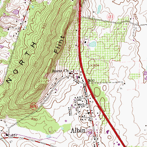 Topographic Map of Burnt Church, VA
