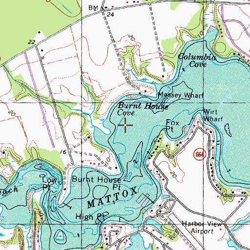 Topographic Map of Burnt House Cove, VA