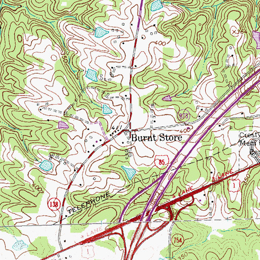 Topographic Map of Burnt Store, VA