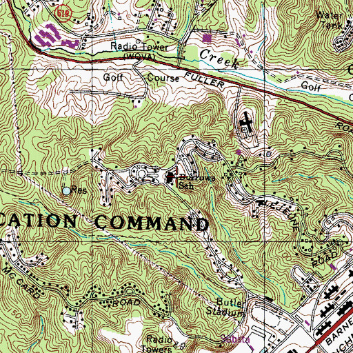 Topographic Map of W W Burrows Elementary School, VA