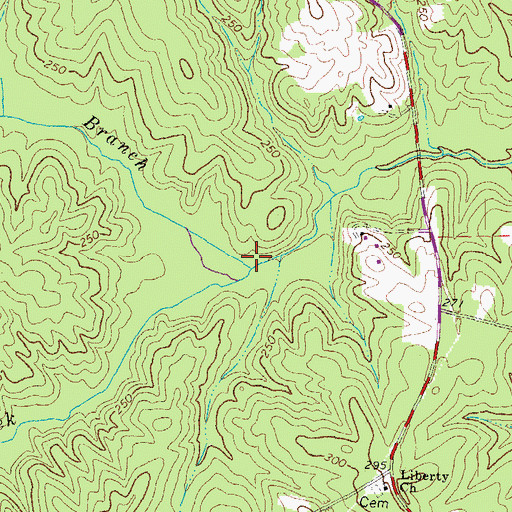 Topographic Map of Burtons Branch, VA
