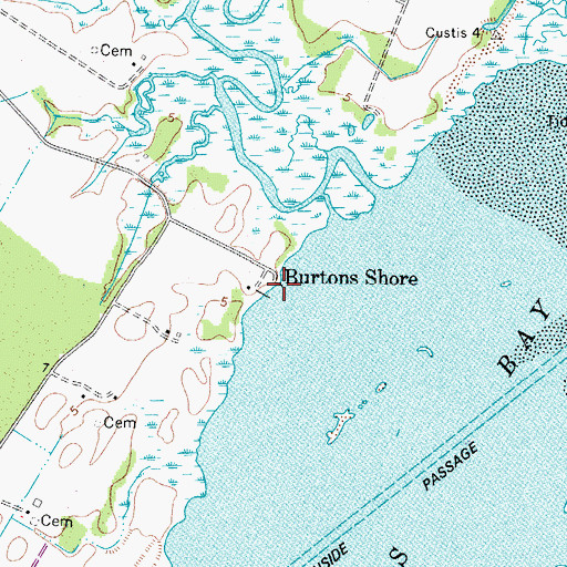 Topographic Map of Burtons Shore, VA