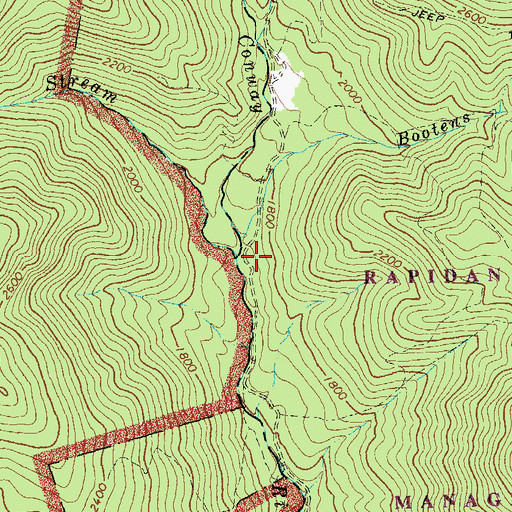 Topographic Map of Bush Mountain Stream, VA