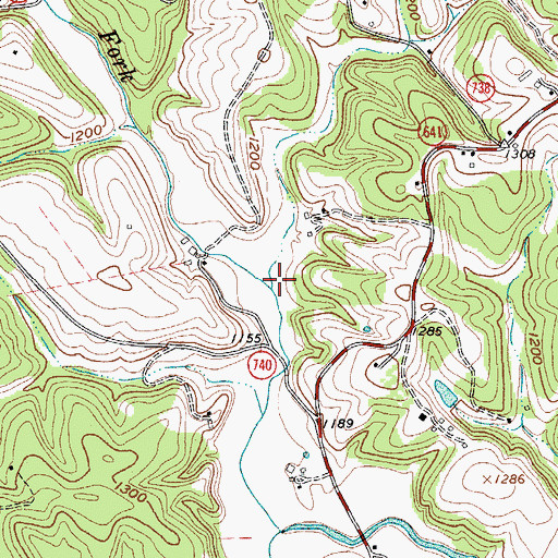 Topographic Map of Bush Run, VA
