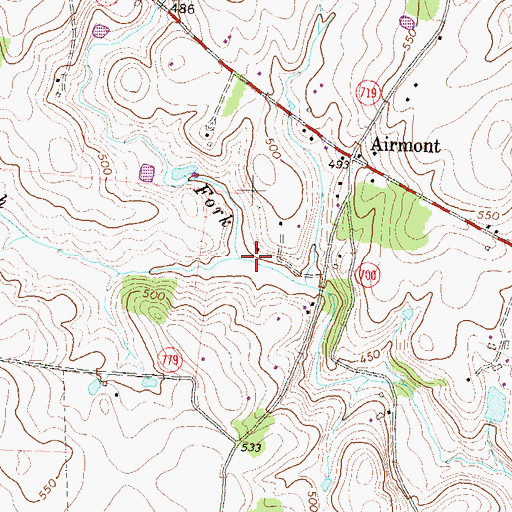 Topographic Map of Butchers Branch, VA