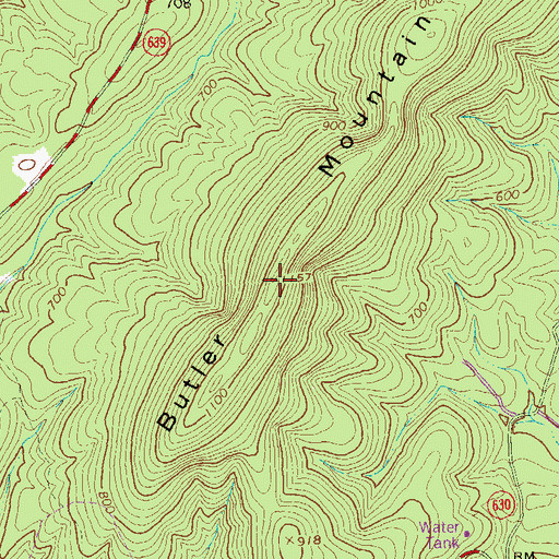 Topographic Map of Butler Mountain, VA