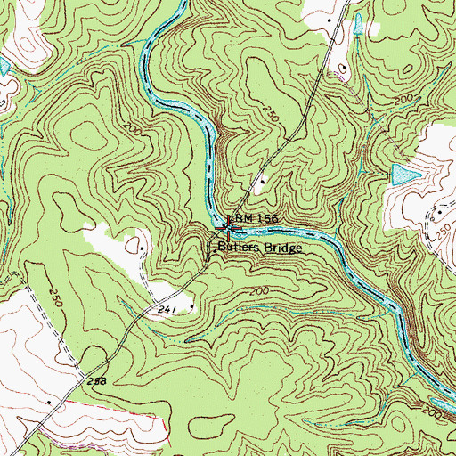 Topographic Map of Butlers Bridge, VA