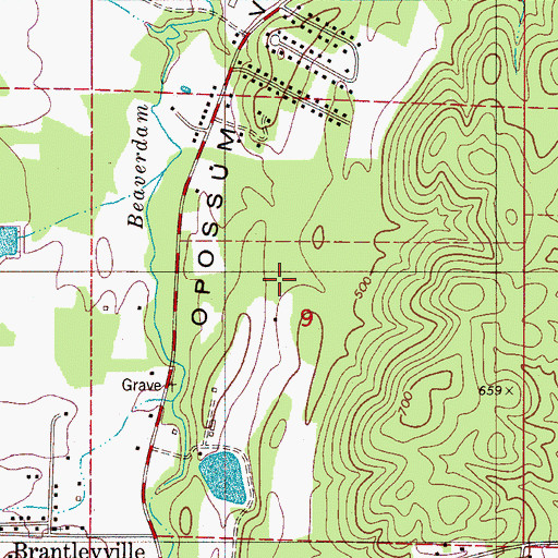 Topographic Map of Eaglewood Estates, AL