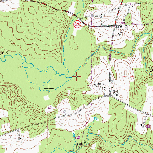 Topographic Map of Butterwood Creek, VA