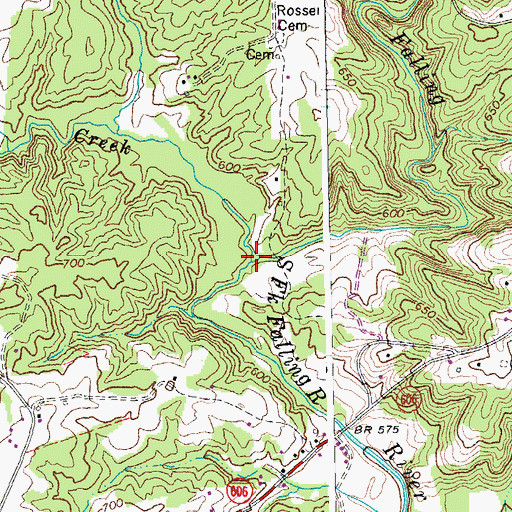 Topographic Map of Buttom Creek, VA