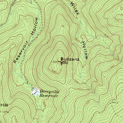 Topographic Map of Buzzard Hill, VA