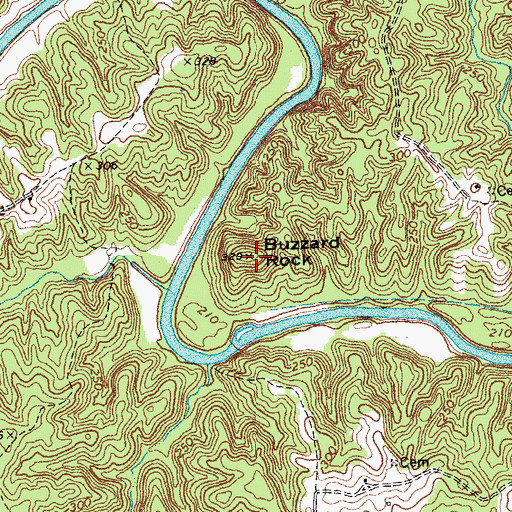 Topographic Map of Buzzard Rock, VA