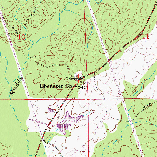 Topographic Map of Ebenezer Cemetery, AL