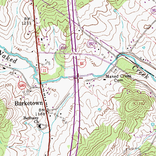 Topographic Map of Byers Branch, VA