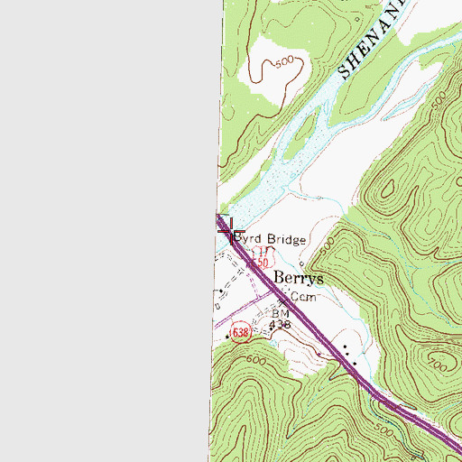 Topographic Map of Byrd Bridge, VA